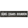 Guns, Cigars, Bourbon Wood Novelty Wall Sign - 36" x 8"
